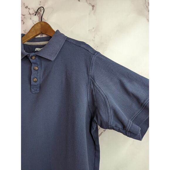Duluth Shirt Mens Large Blue Polo Short Sleeve Navy Gusseted Top Trading Co - Picture 9 of 9